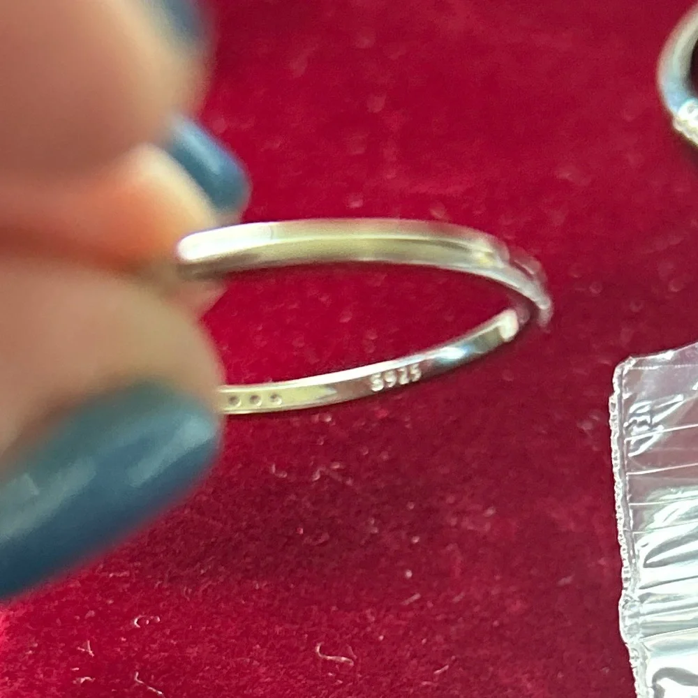 Moissanite Diamond‎ 925 Sterling Silver bridal set size 9 retail $599